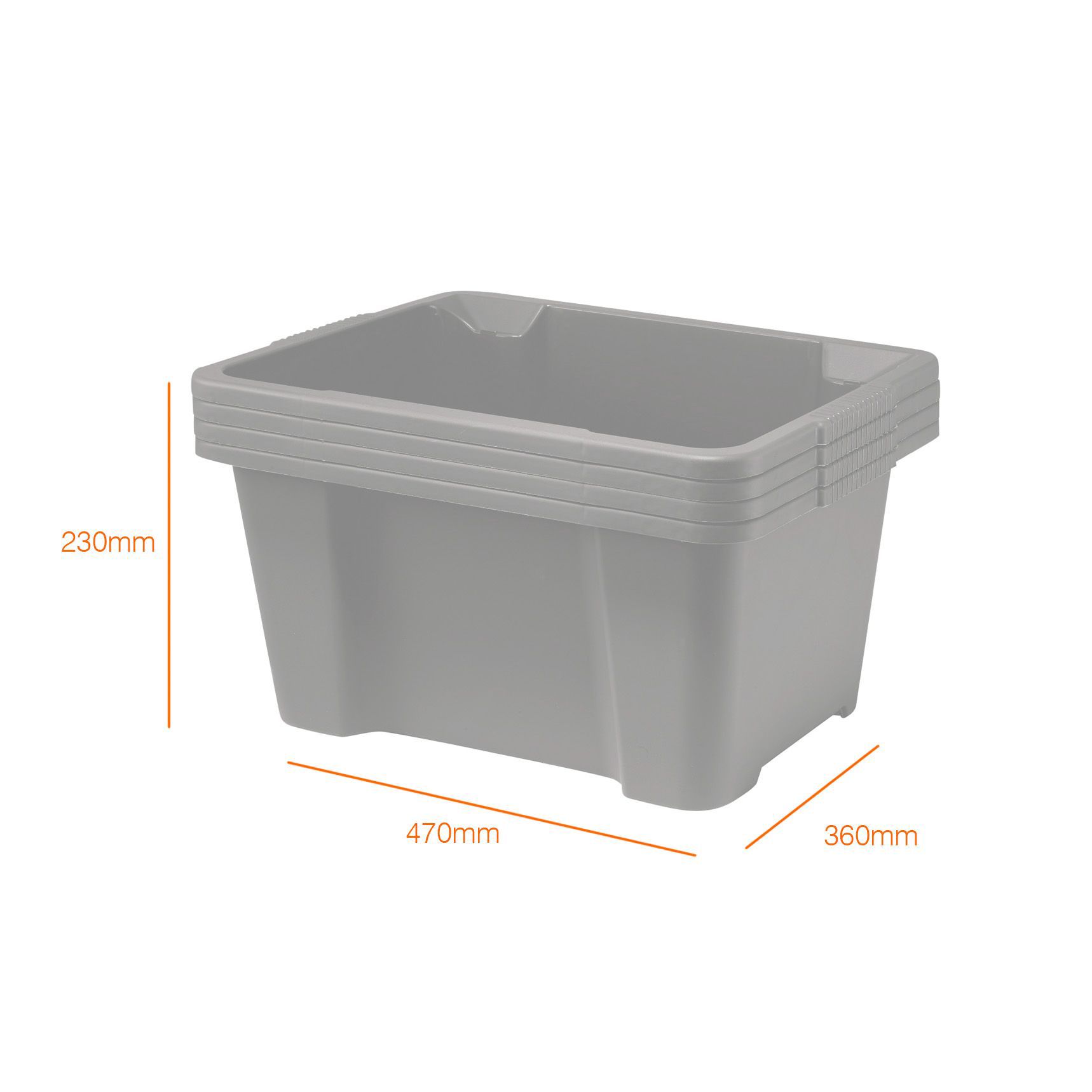 Keter Black Storage box, Pack of 4