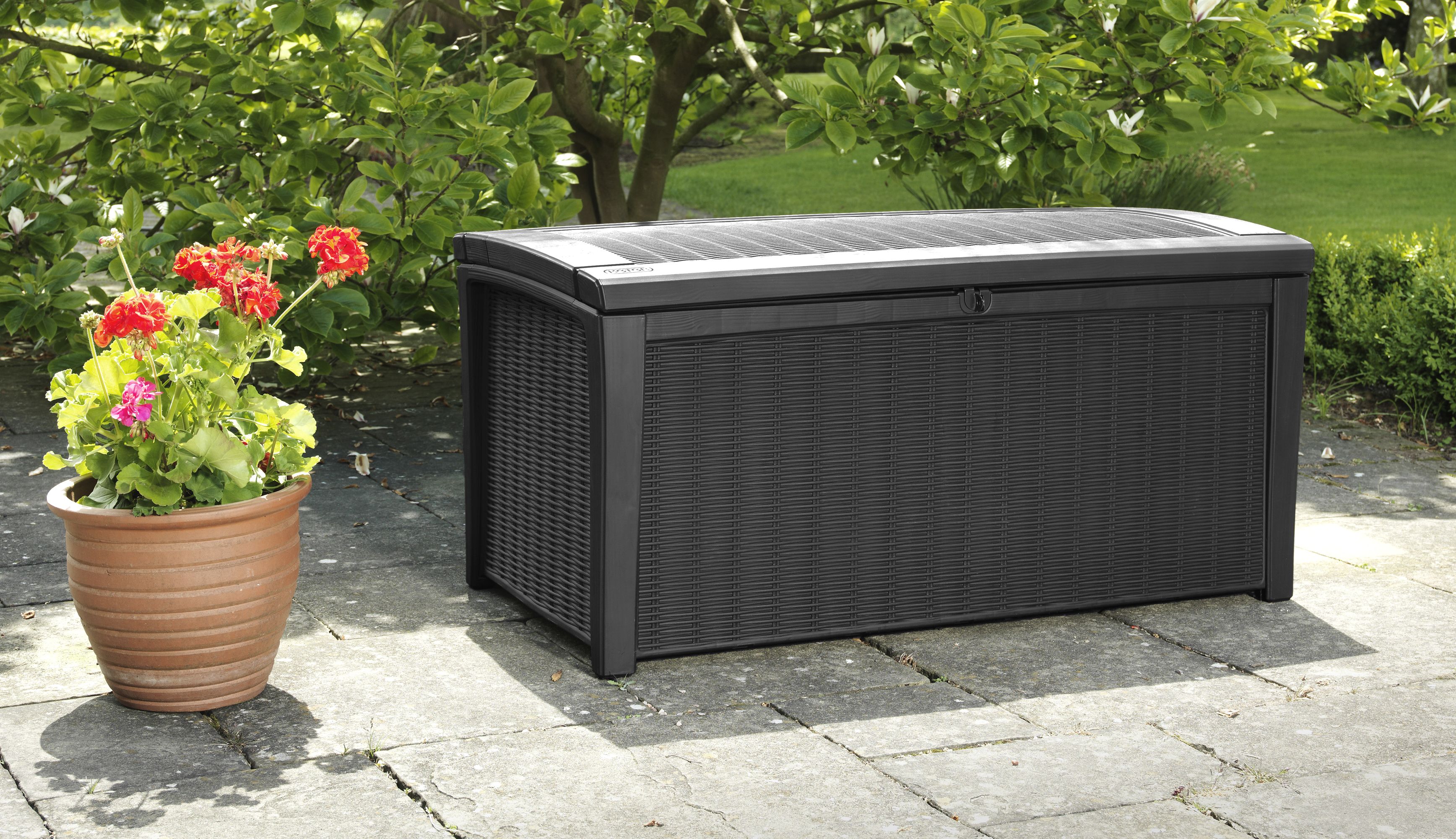 4 x 2 ft Black Large Lockabl Waterproof Plastic Outdoor Garden