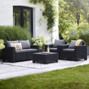 Keter California Graphite 4 Seater Garden furniture set with Coffee table