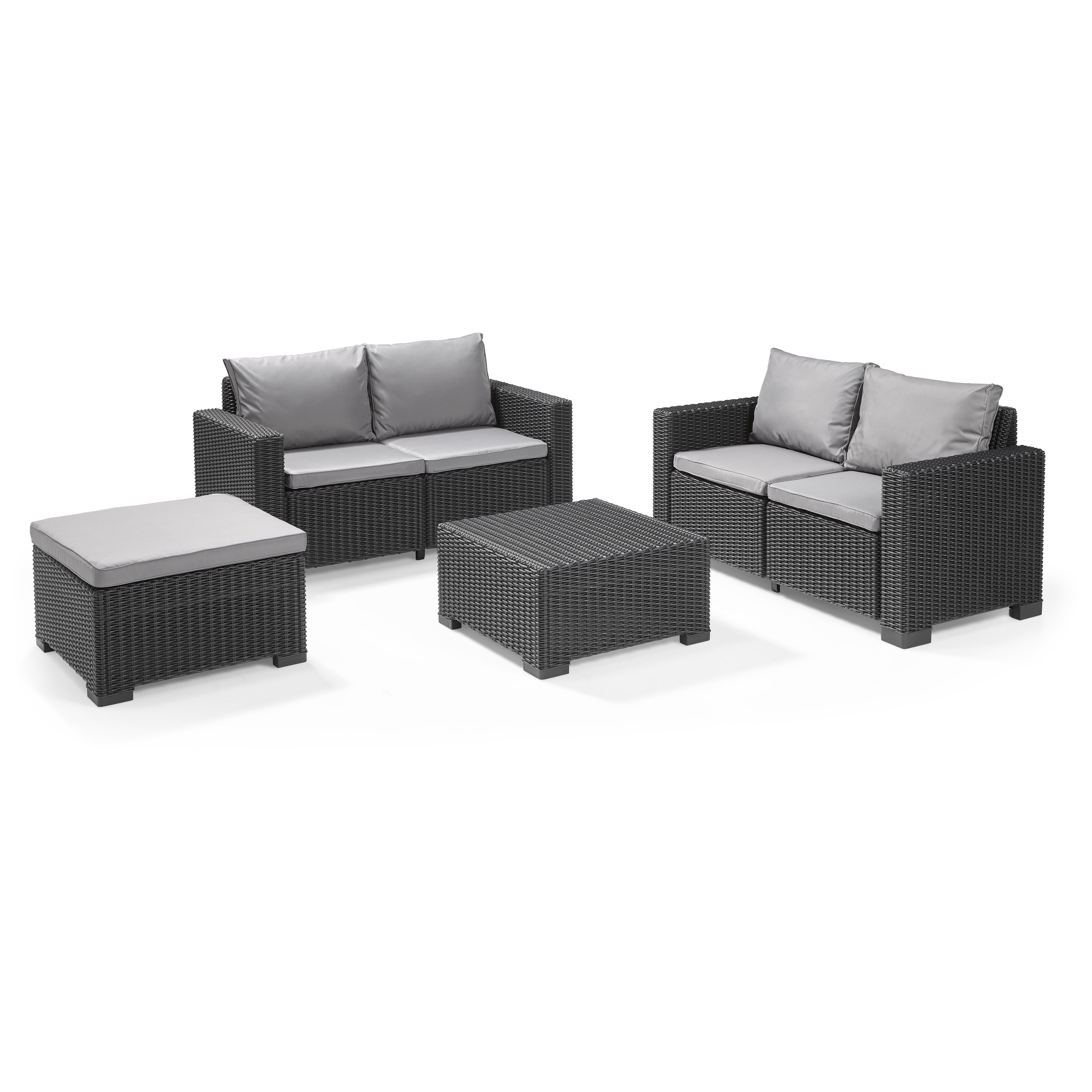 Keter California Graphite Resin 4 Seater Garden furniture set with ...