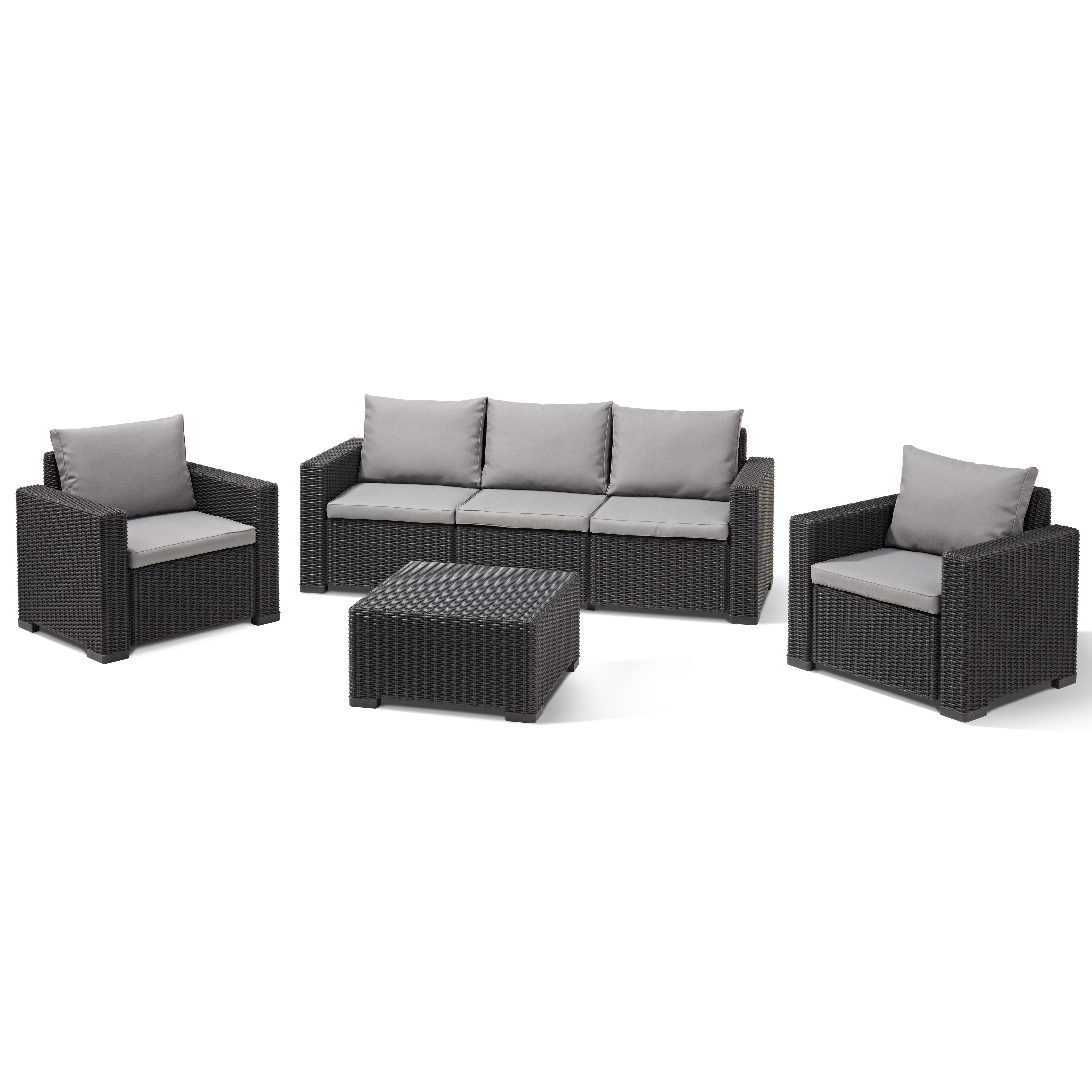 Keter California Graphite Resin 5 Seater Garden furniture set with ...