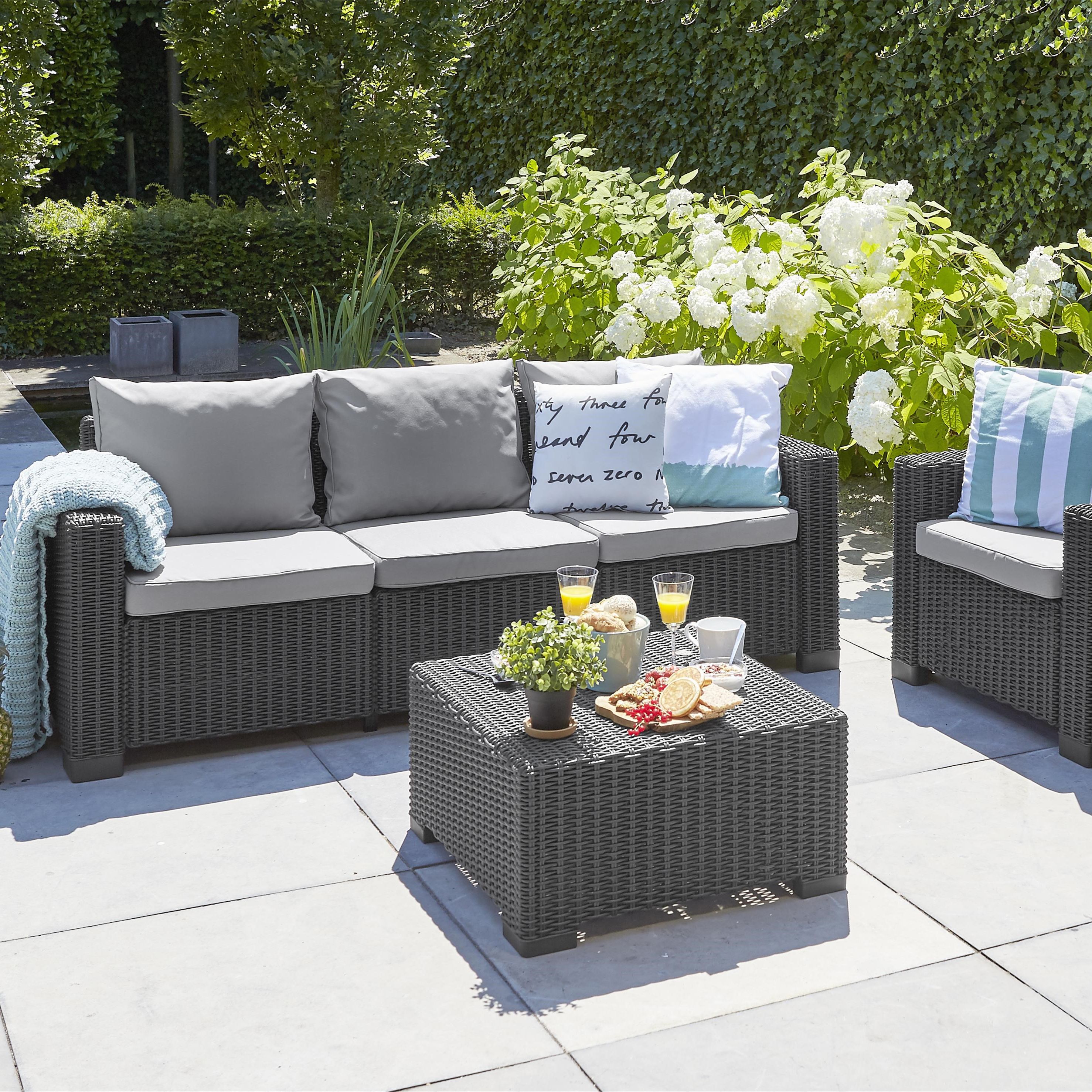 Keter California Grey Rattan effect 5 seater Coffee set