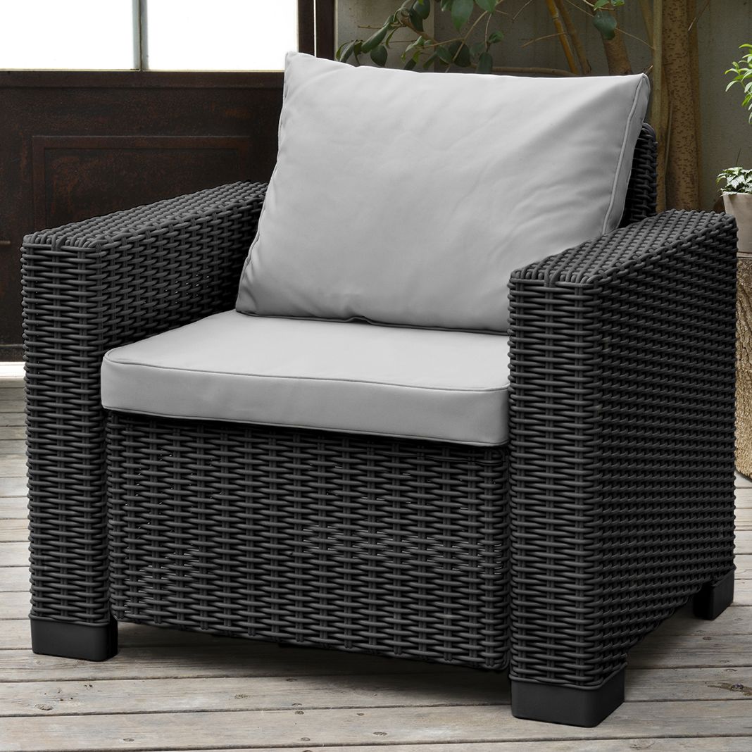 Keter California Grey Rattan effect 5 seater Coffee set