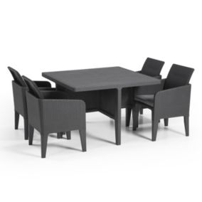 St lucia 4 seater deals grey cube dining set