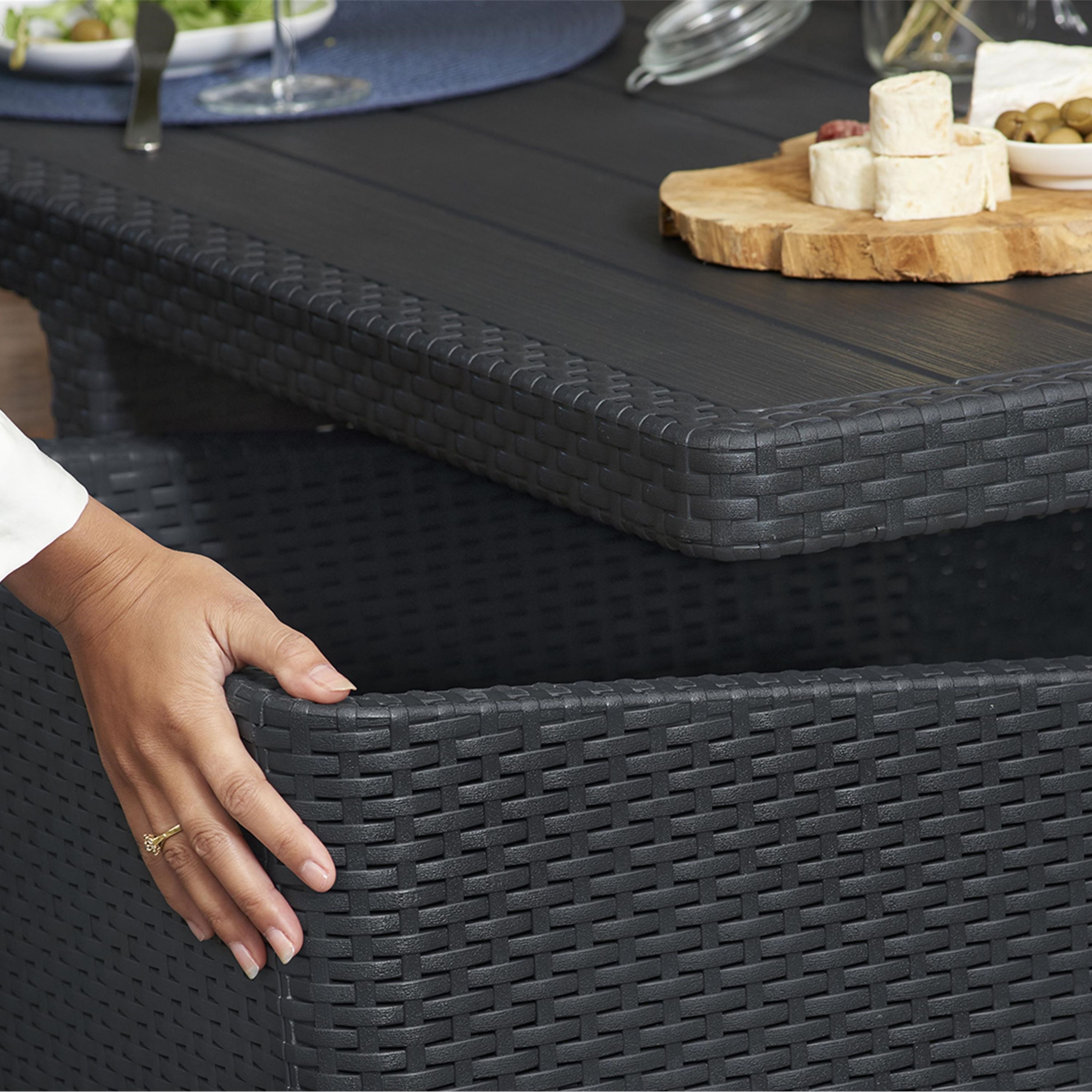 Keter Columbia Graphite Grey Rattan effect 4 seater Dining set