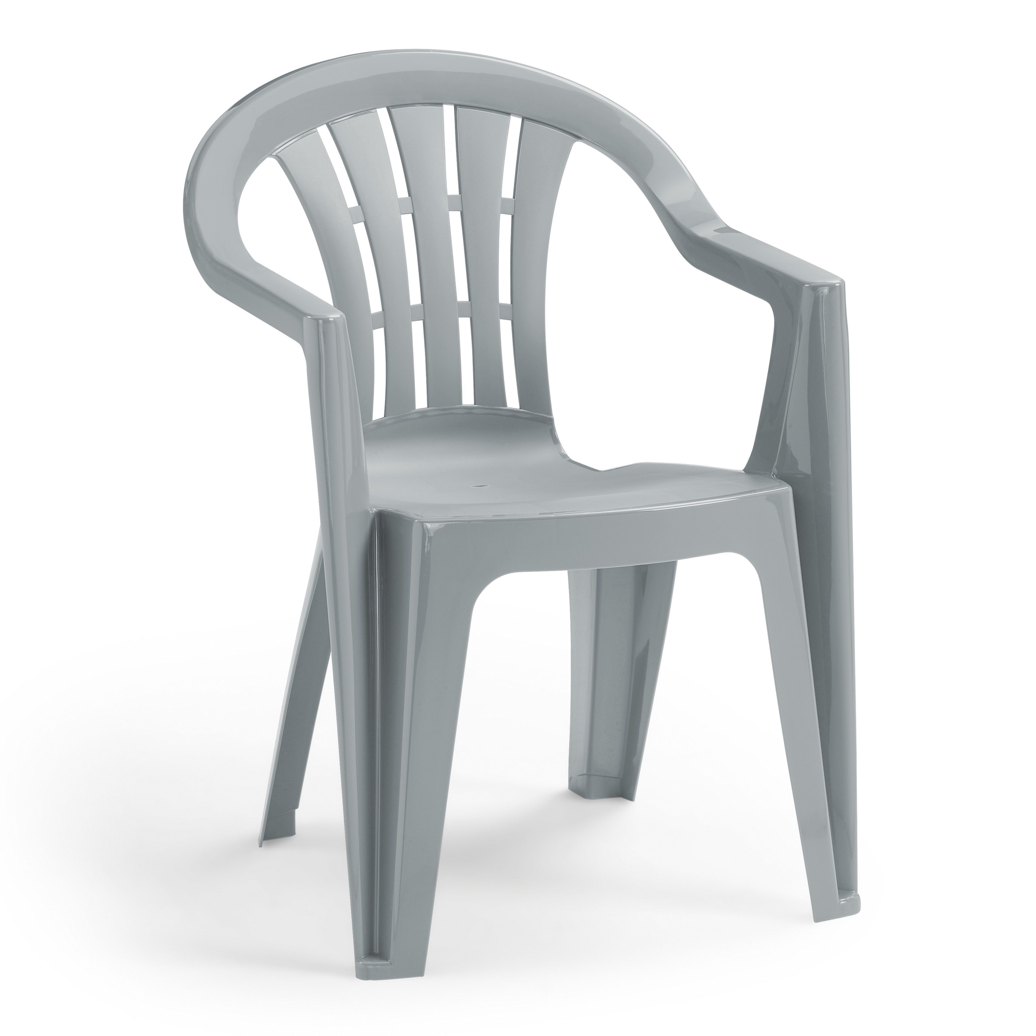 Grey plastic garden chairs discount