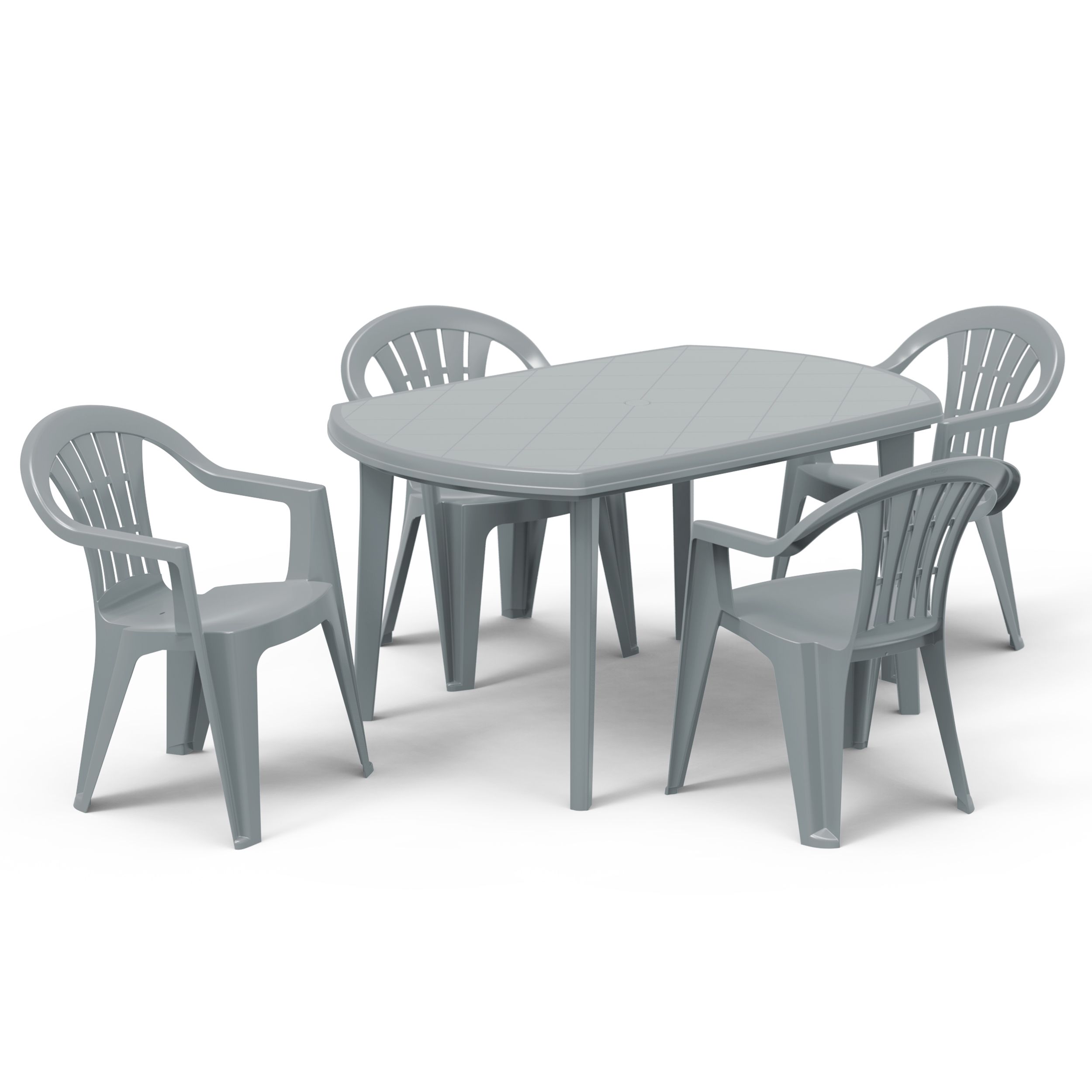 Keter Cuba Plastic Grey Curved Dining table