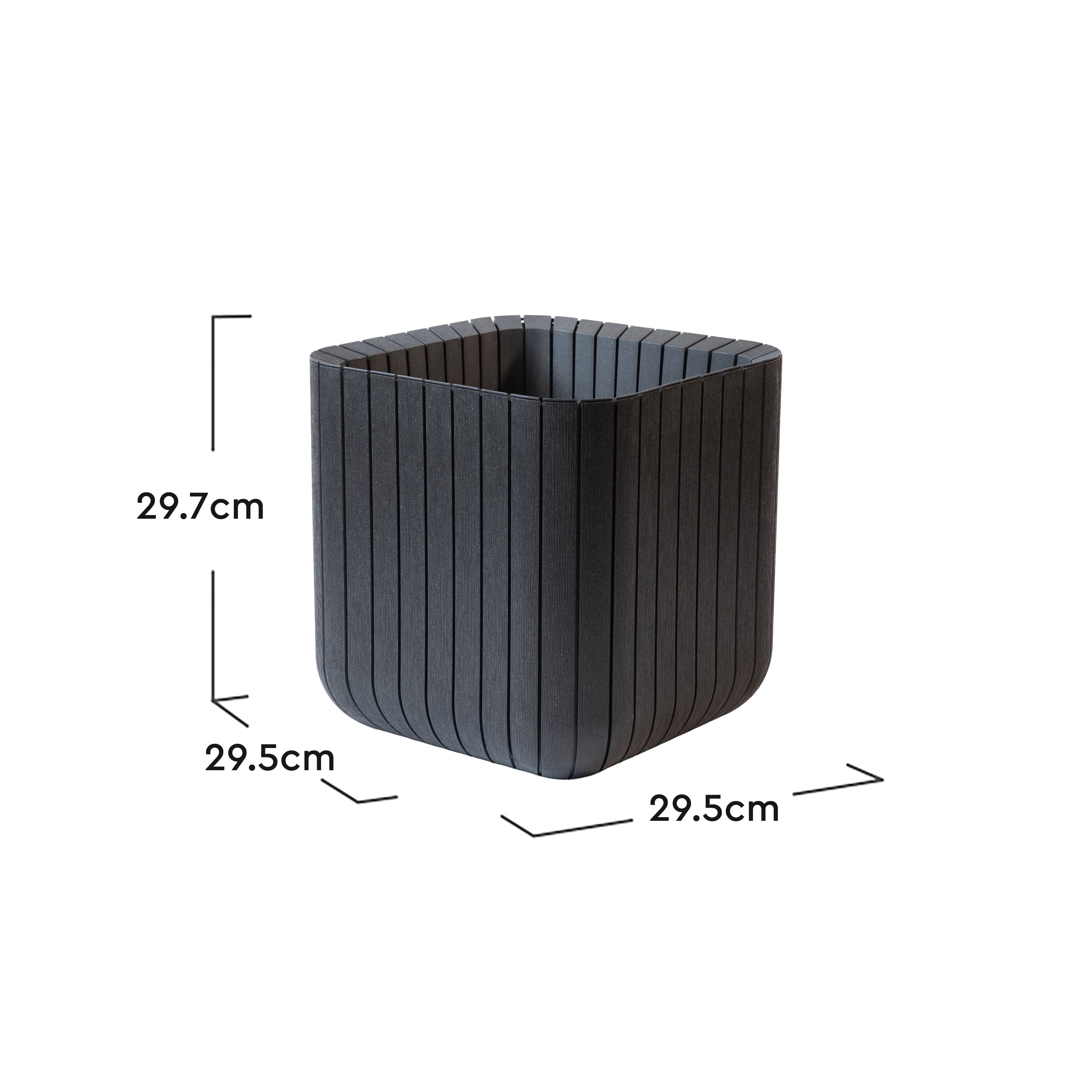 Keter Cube Black Plant pot (H)29.7cm, 21.5L
