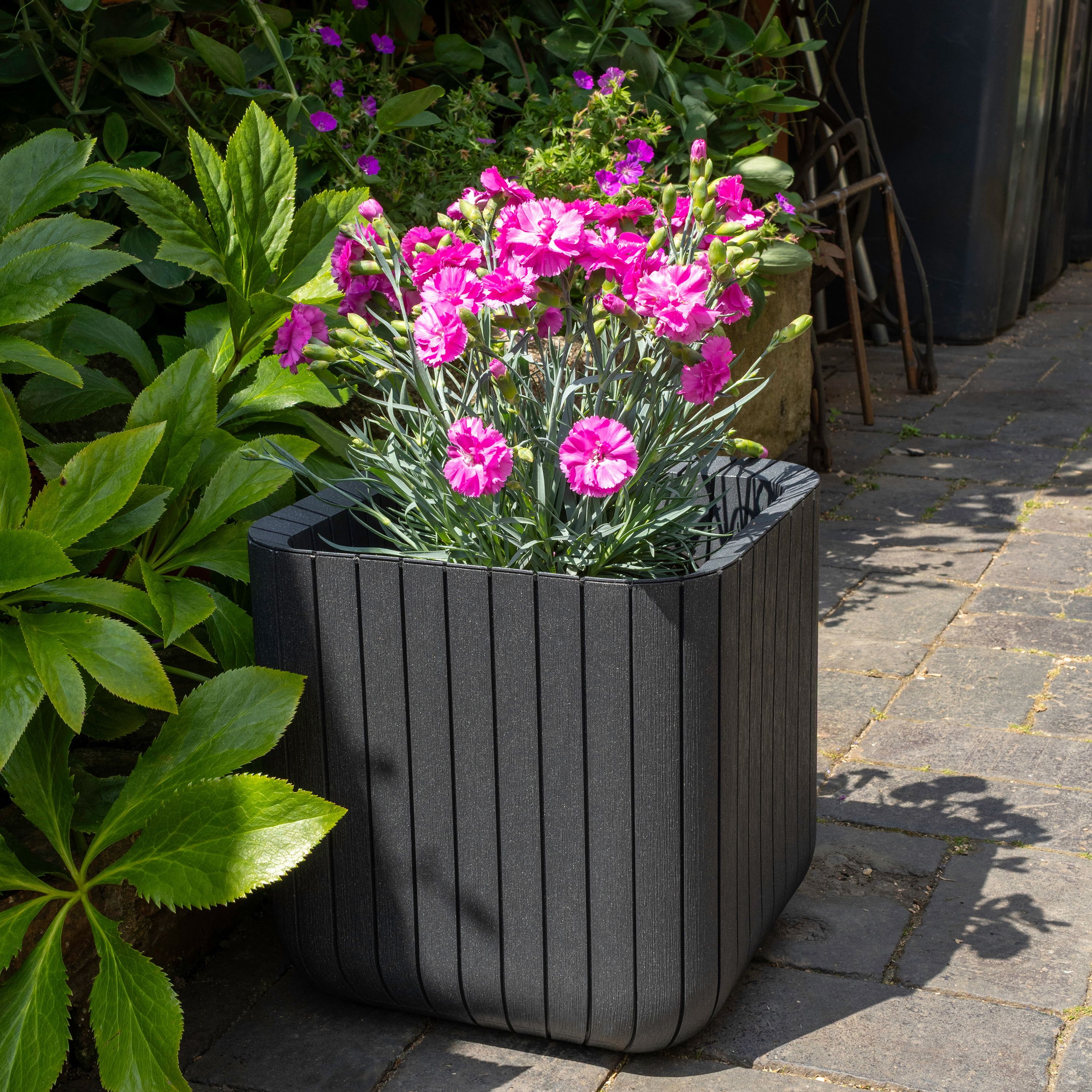 Keter Cube Black Plant pot (H)40cm, 50L