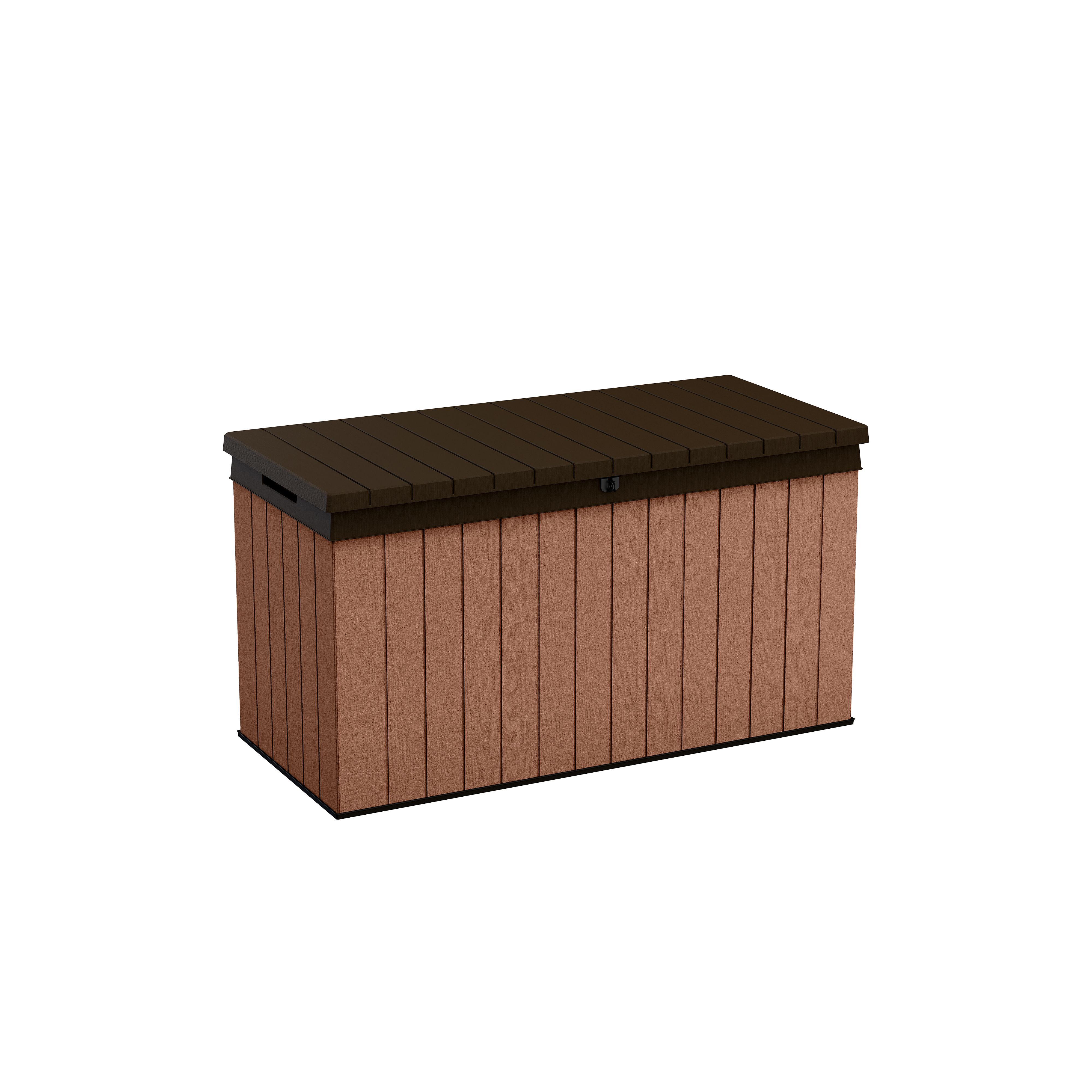 Keter Darwin 570L Resin 5x2ft Garden storage bench box - Brown