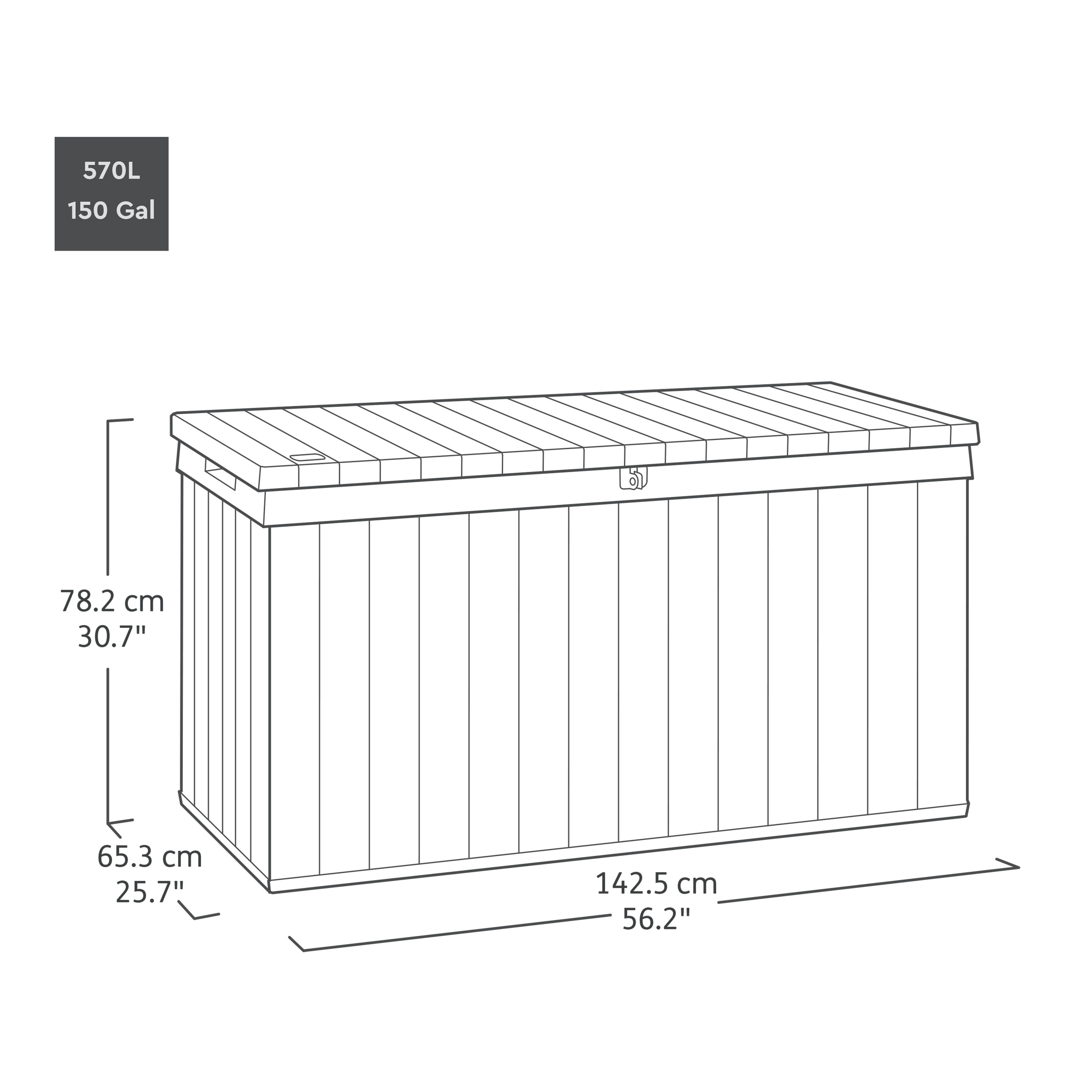 Keter Darwin 570L Resin Garden storage box - Green
