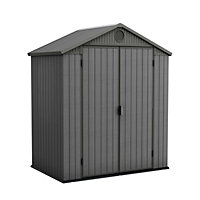 Keter Darwin 6x4 Grey Plastic Shed with floor (Base included)