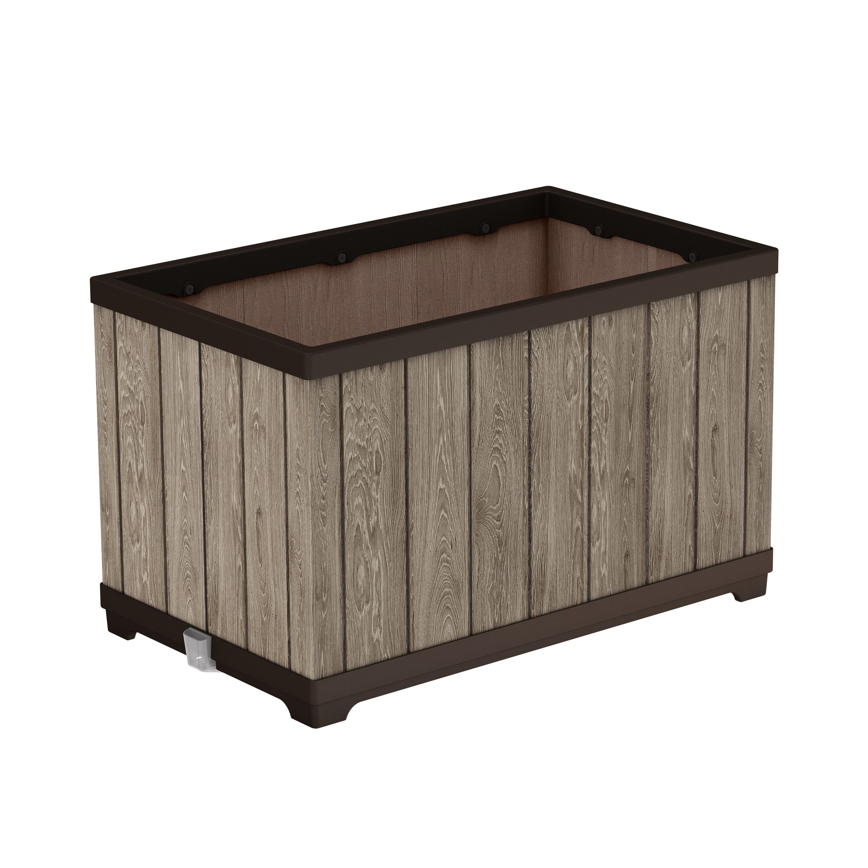 Keter Deco Rectangular Resin Planter 110L (W)76cm- Ashwood