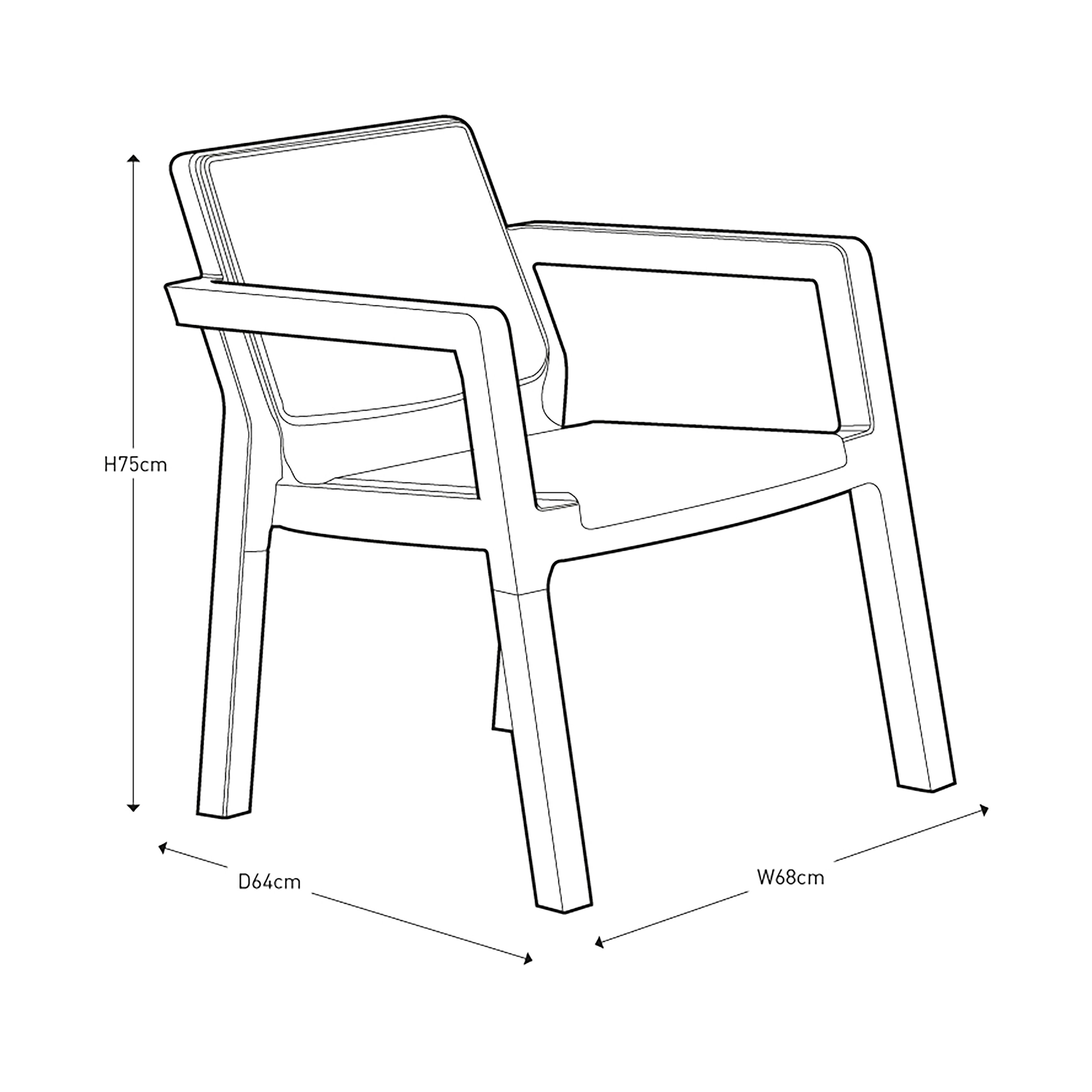 Keter Emily Graphite grey Rattan effect 4 seater Garden furniture set