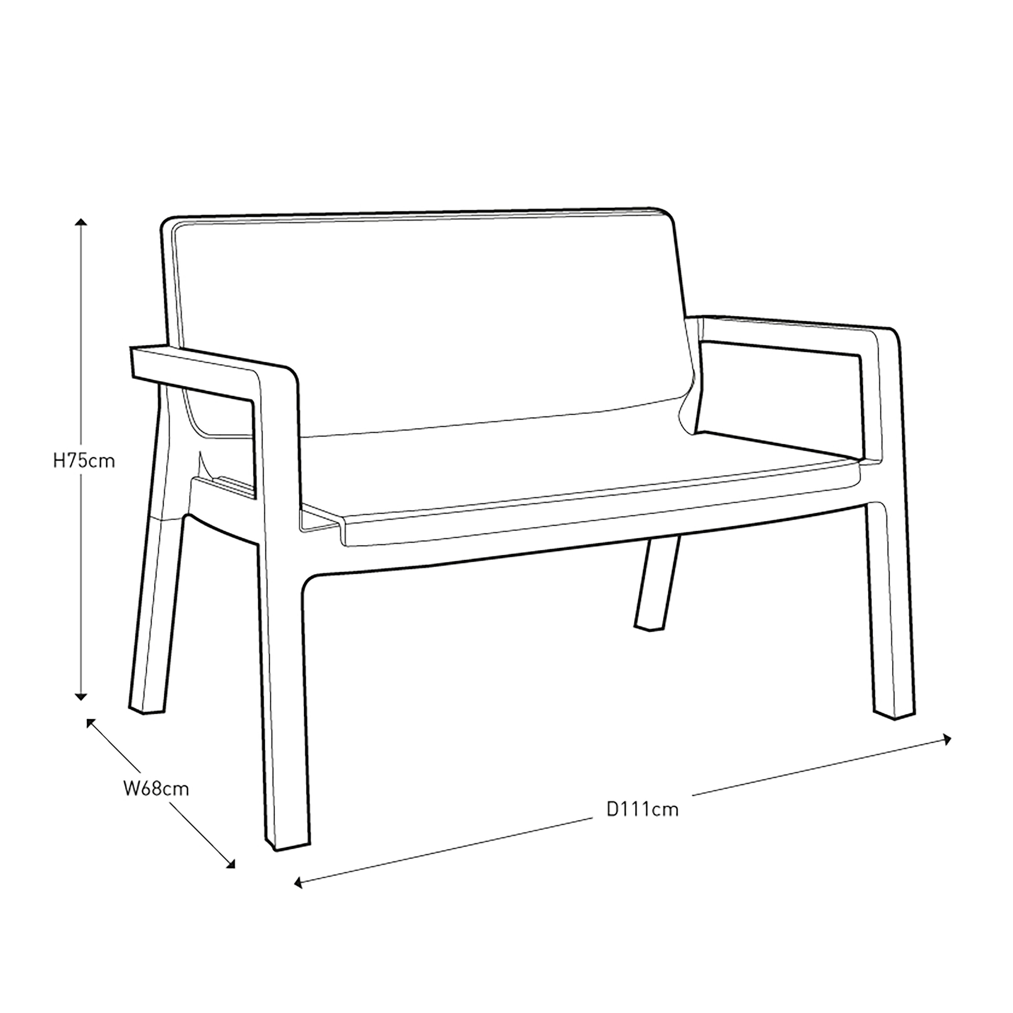 Keter Emily Graphite grey Rattan effect 4 seater Garden furniture set