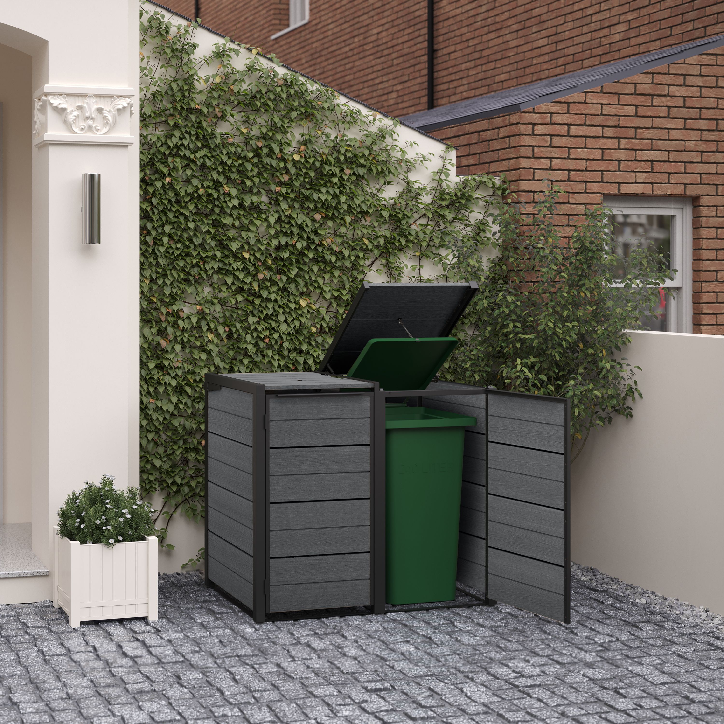 Keter Evotech Hideaway x2 Base Unit Grey 240L Bin storage (H