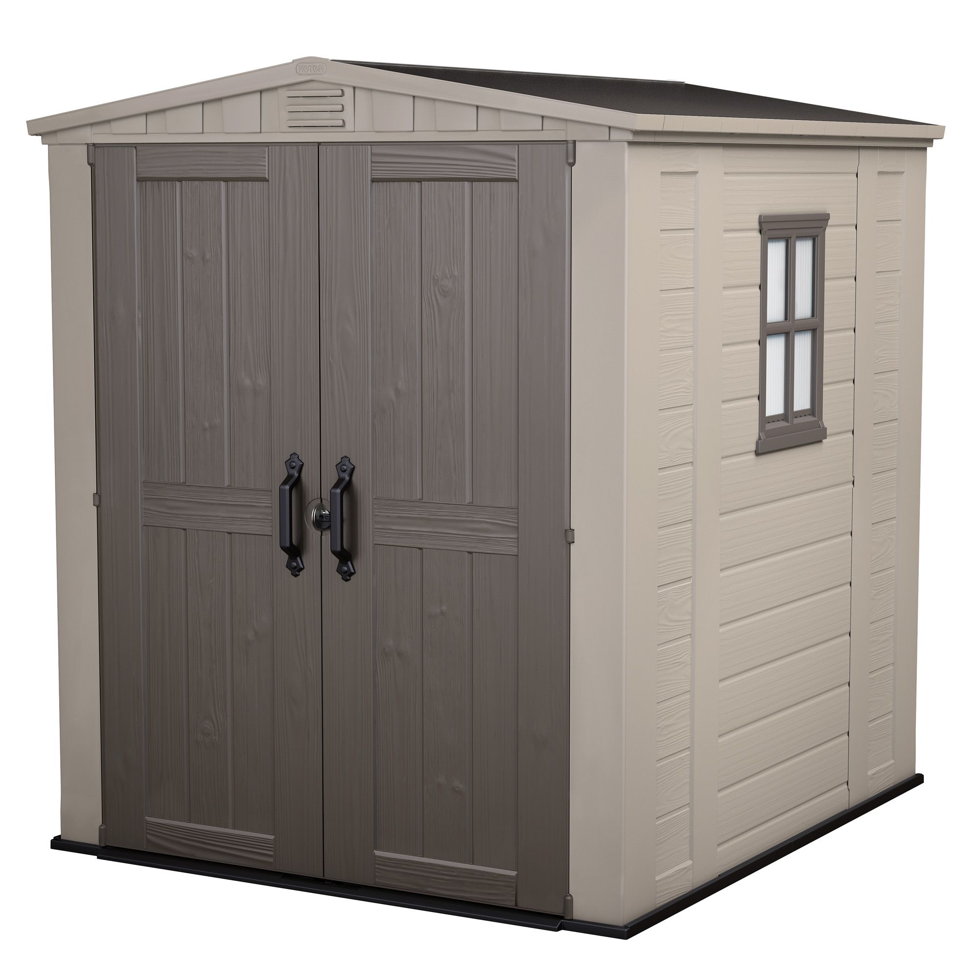 Keter Factor 6x6 Apex Beige Plastic Shed With Floor | DIY At B&Q