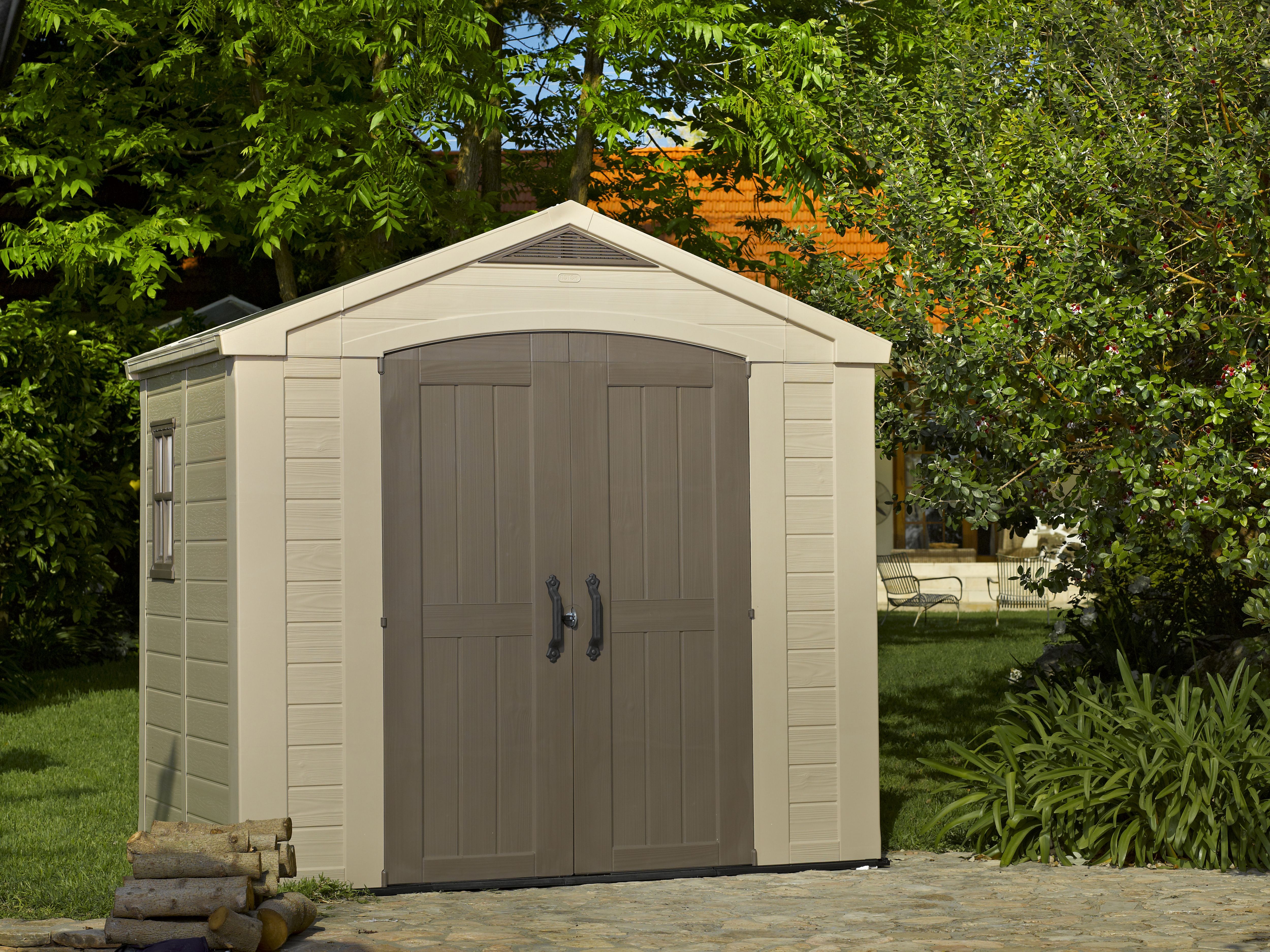 Keter Factor 8x6 Apex Beige Plastic Shed With Floor | DIY At B&Q