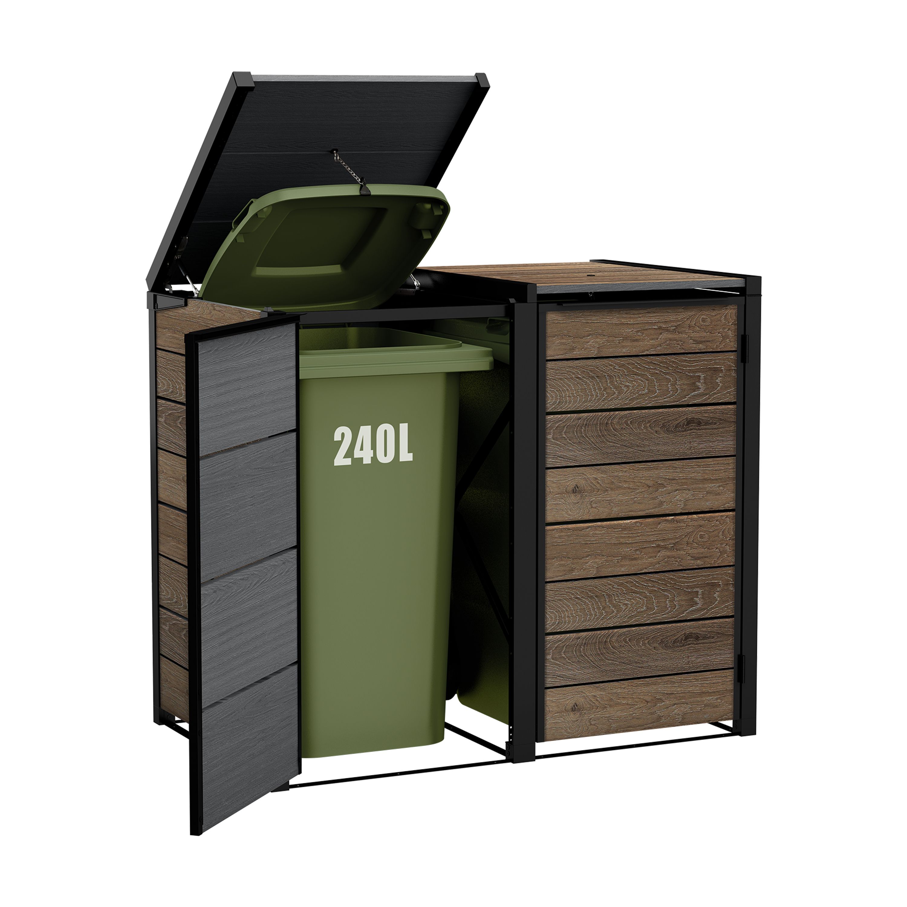 Keter Hideaway x2 Base Unit Walnut Brown 240L Bin storage (H