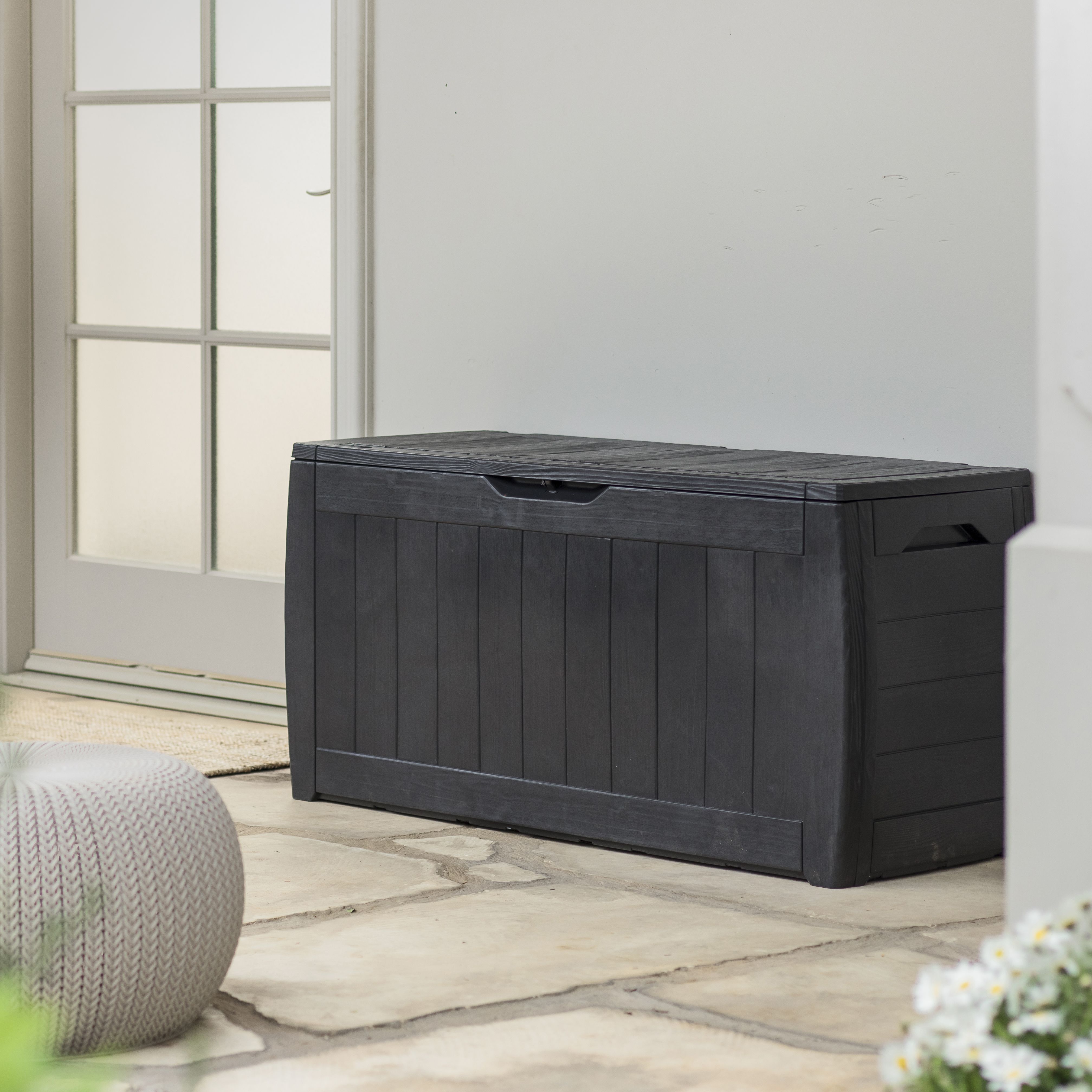 Keter Hollywood 270L Plastic Garden storage box - Anthracite