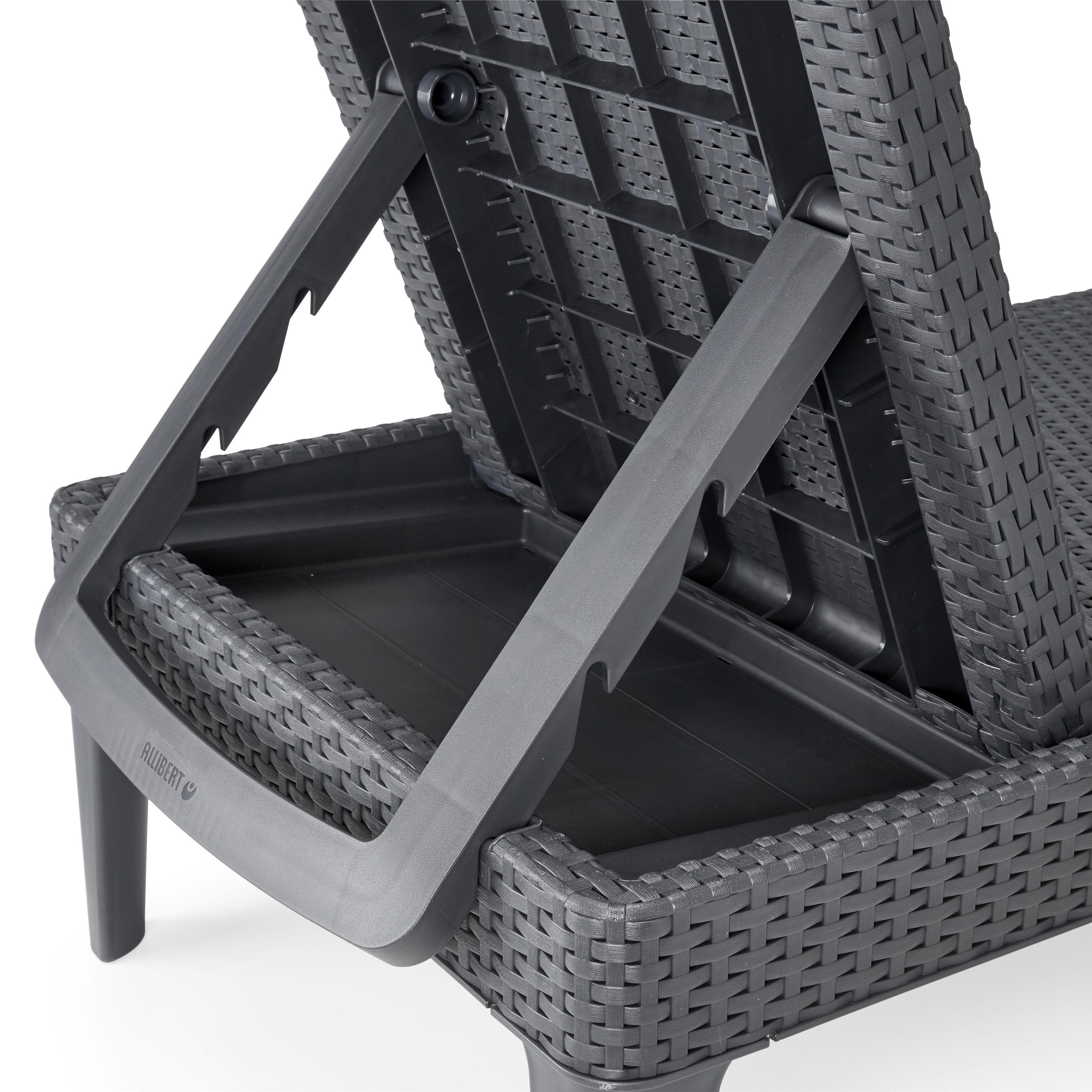 Keter Jaipur Anthracite Rattan effect Sun lounger DIY at B Q