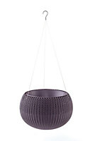 Keter Knitted Purple Resin Hanging basket, 35.56cm