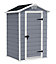 Keter Manor 4x3 Apex Grey Plastic Shed (Base included)