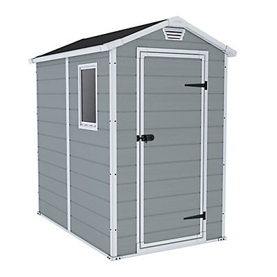 Keter Manor 6x4 Apex Grey Plastic Shed, Plastic Shed Storage Ideas