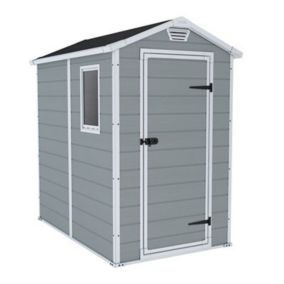 Keter Manor 6x4 Apex Grey Plastic Shed with floor
