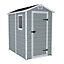 Keter Manor 6x4 ft Gable Grey Plastic Shed with floor & 1 window