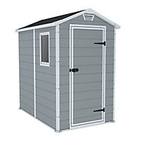 Keter Manor 6x4 Gable Grey Plastic Shed with floor