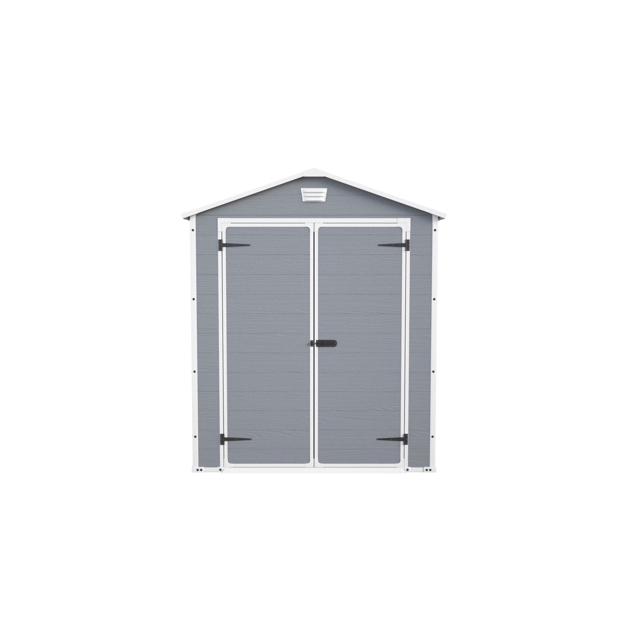 Keter Manor 6x5 ft Apex Grey Plastic 2 door Shed with floor (Base included)