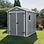 Keter Manor 8x6 Apex Grey & white Plastic Shed with floor