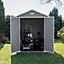 Keter Manor 8x6 ft Gable Grey Plastic 2 door Shed with floor