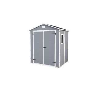 Keter Manor Apex Grey Plastic 2 door Shed with floor (Base included)