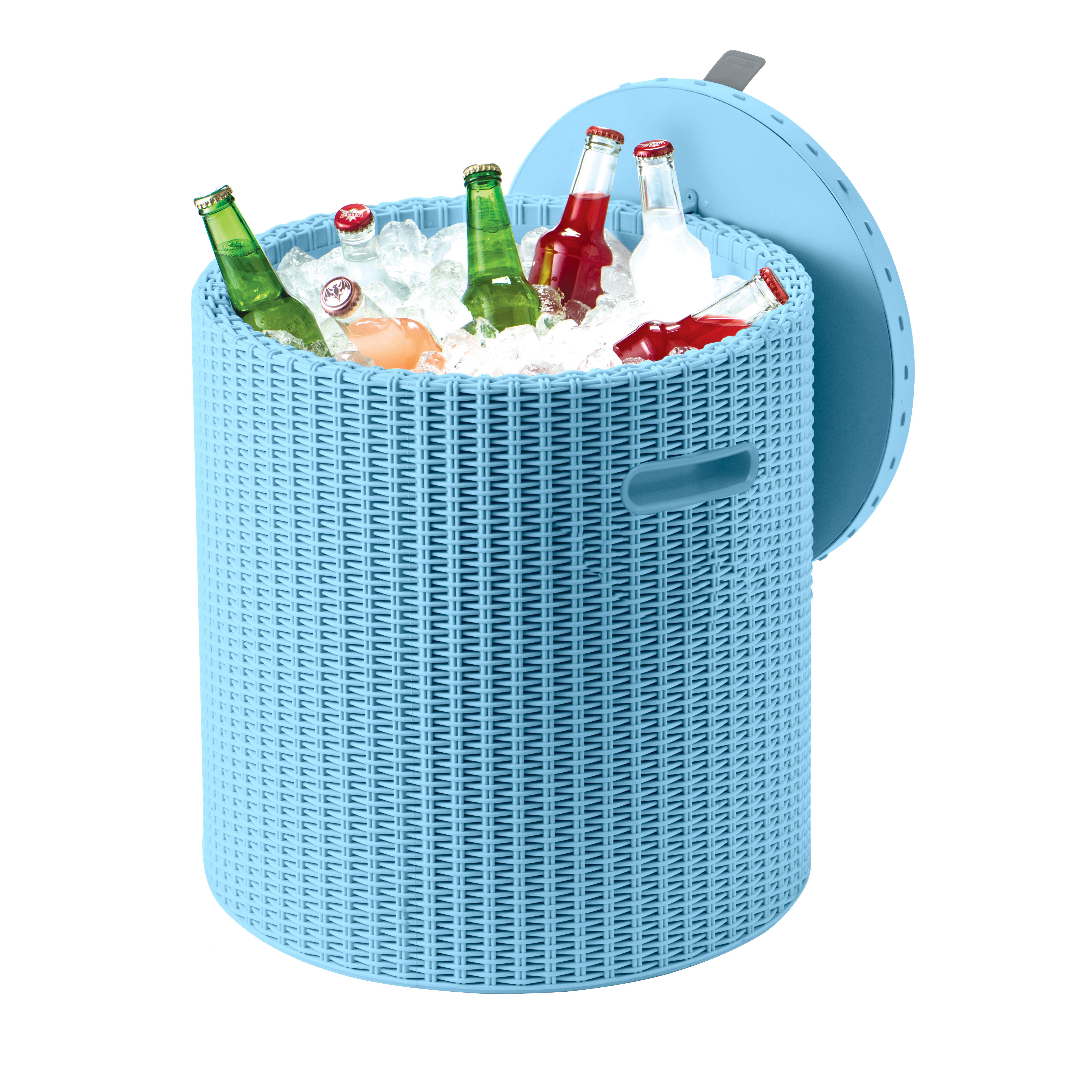 Keter Mia Blue Rattan effect Cool stool