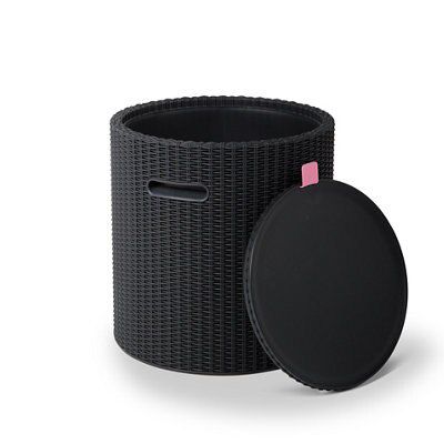 Keter Mia Graphite Rattan effect Cool stool