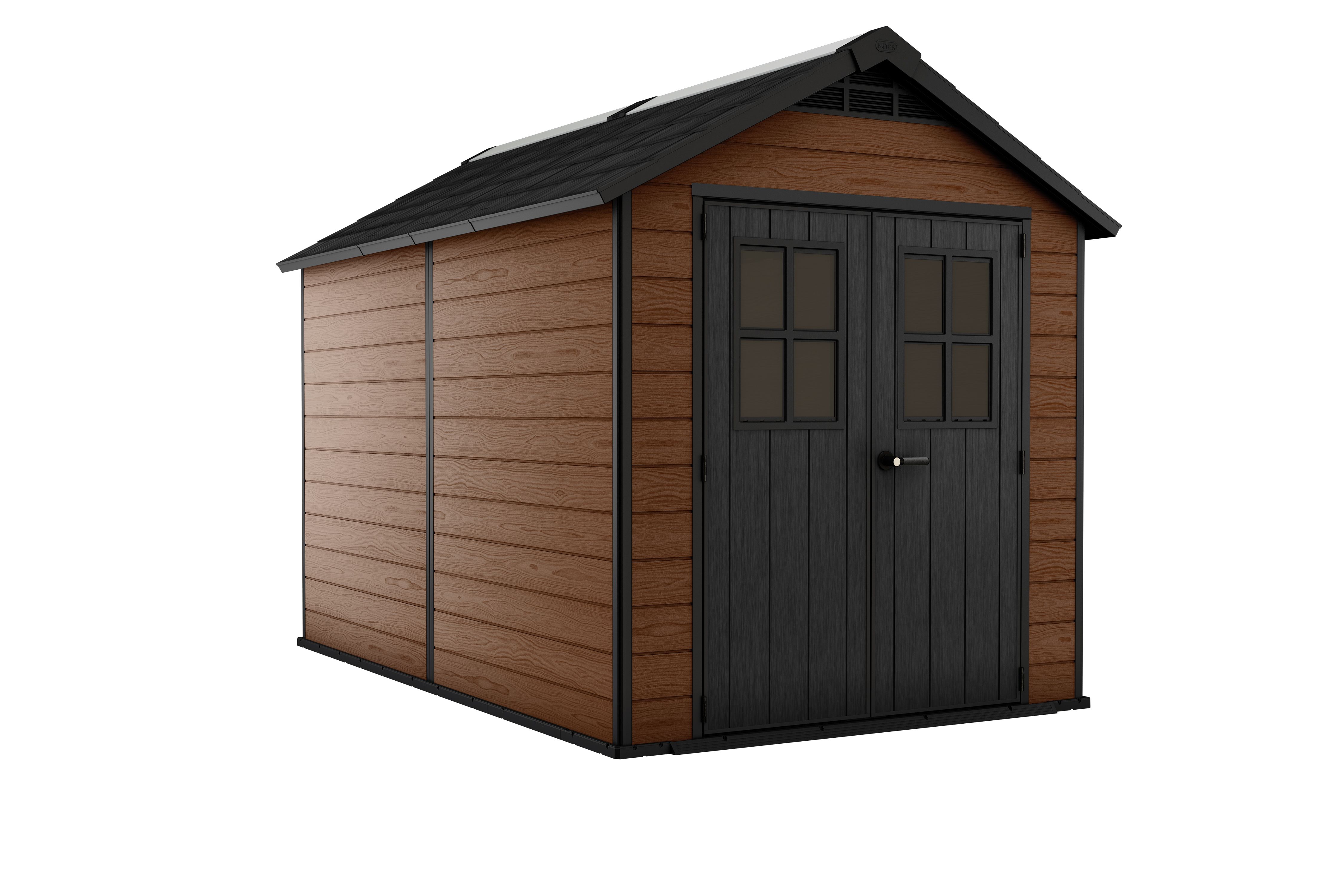 Keter Newton 7x11 ft Apex Composite 2 door Shed with floor & 2 windows