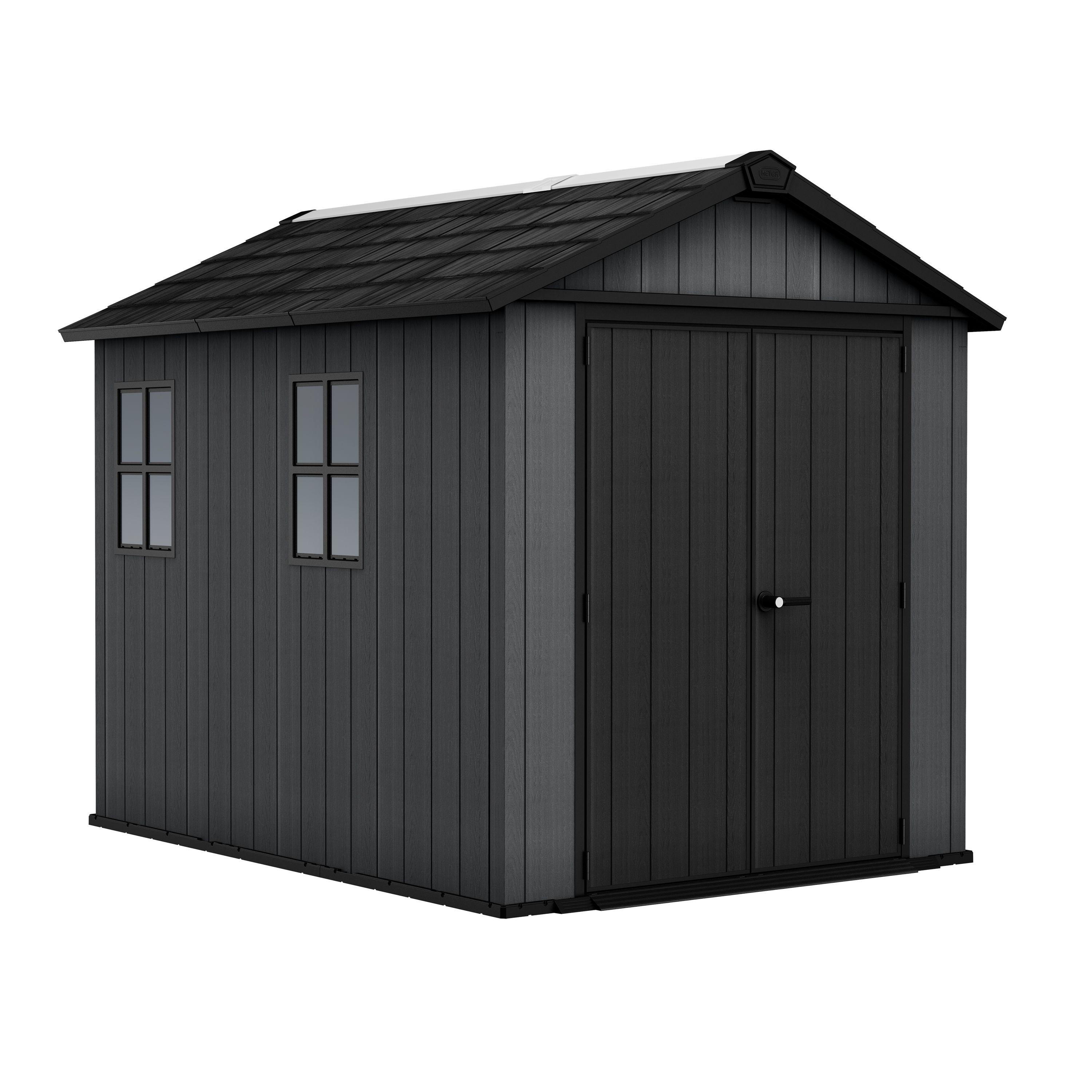 Keter Newton Plus Vertical 9x7.5 ft Apex Grey Plastic 2 door Shed