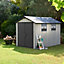 Keter Oakland 11x7.5 Apex Anthracite grey Plastic Shed with floor