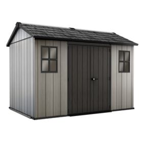 Keter Oakland 11x7.5 Apex Tongue & groove Grey Plastic Shed with floor