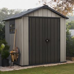Keter Oakland 7.5x7 Apex Anthracite grey Plastic Shed with floor