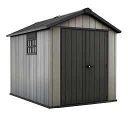 Keter Oakland 7.5x9 Apex Anthracite grey Plastic Shed with floor
