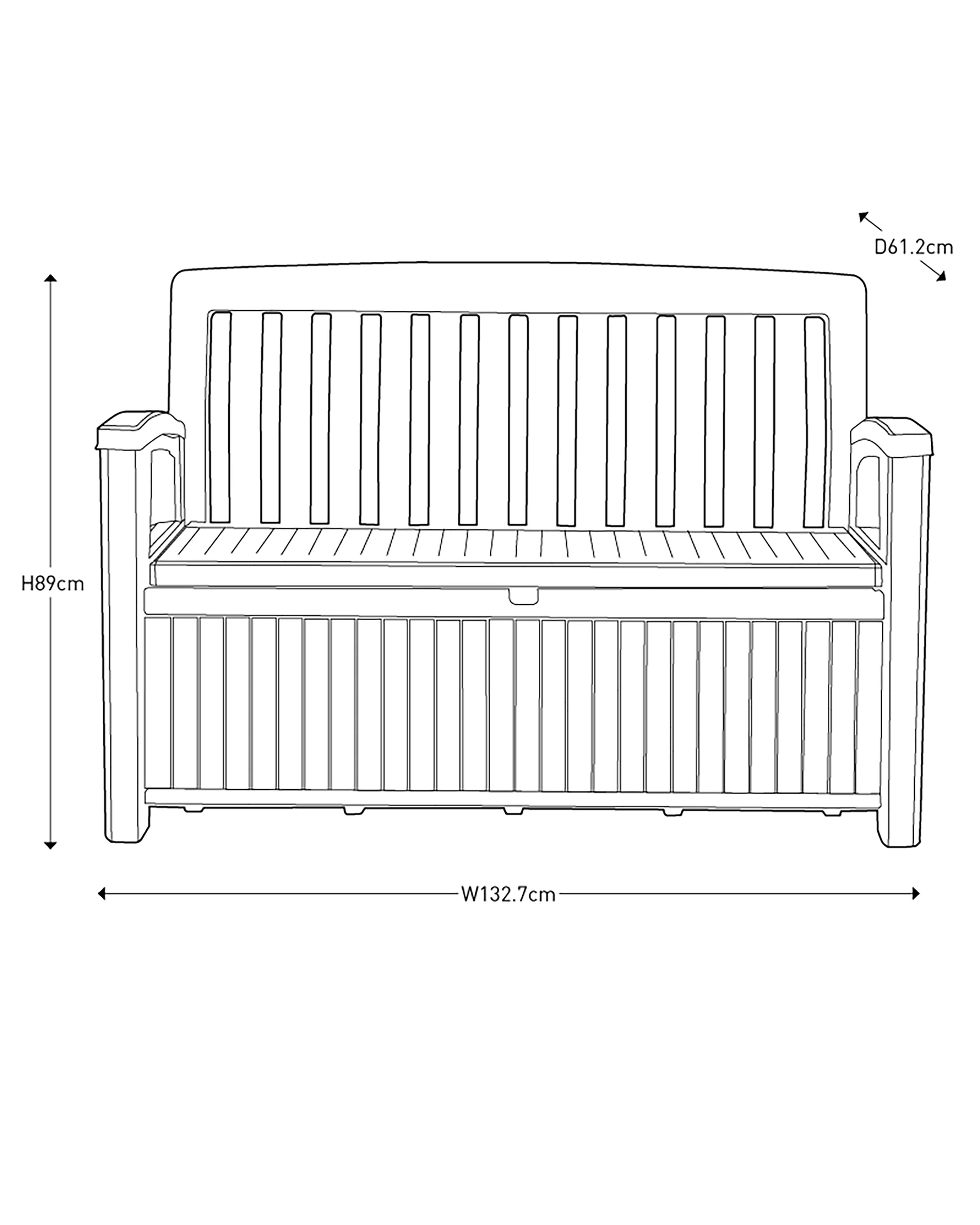 Keter Patio Graphite 227L Garden storage bench box (H)890mm (W)1327mm