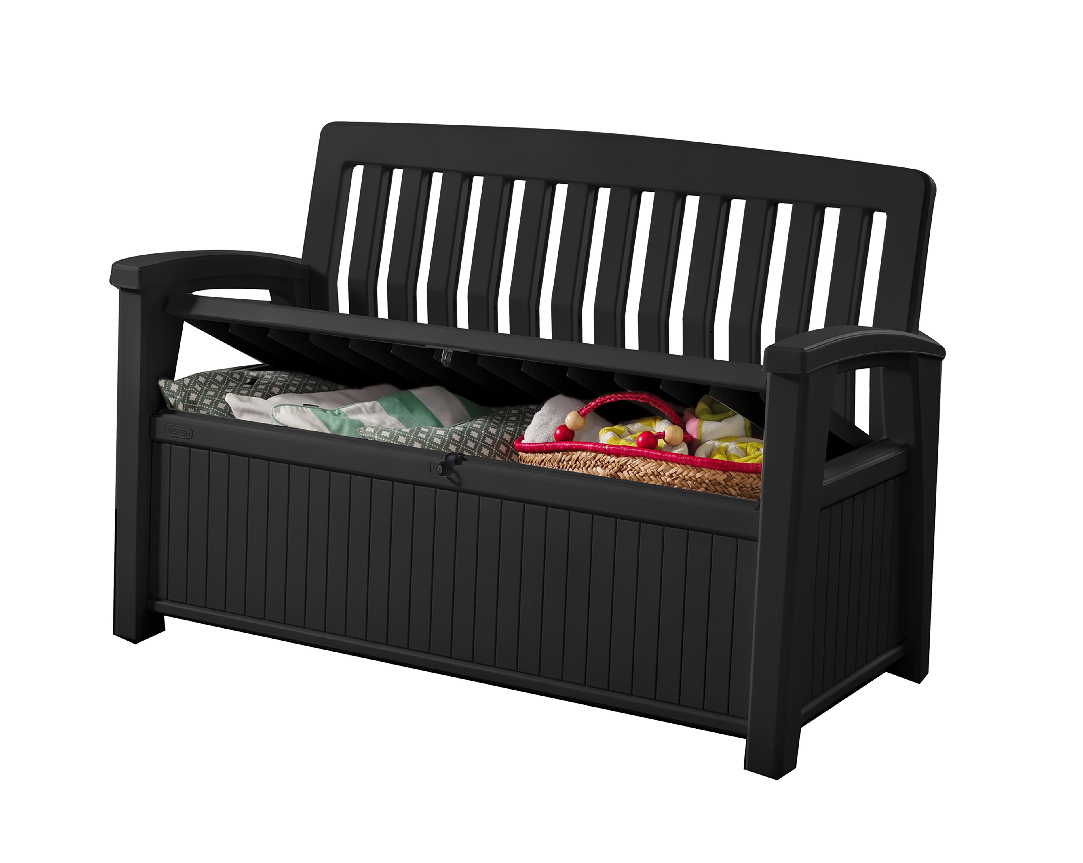 Keter Patio Graphite 227L Garden storage bench box (H)890mm (W)1327mm