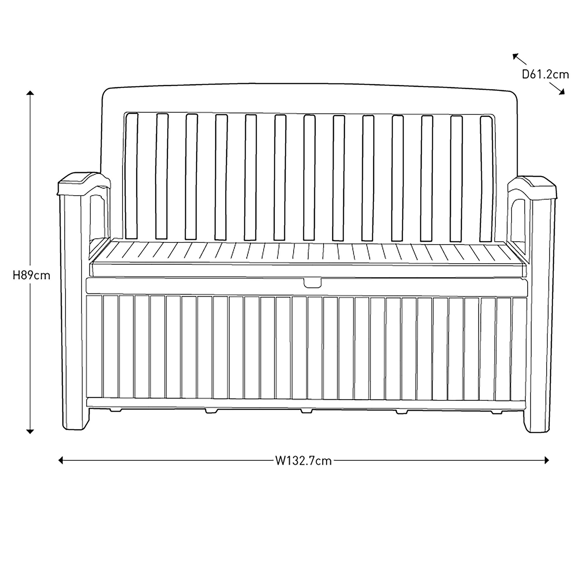 Keter Patio Graphite 227L Garden storage bench box (H)890mm (W)1327mm