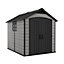 Keter Premier 7.5x9 Grey Plastic Shed with floor (Base included)