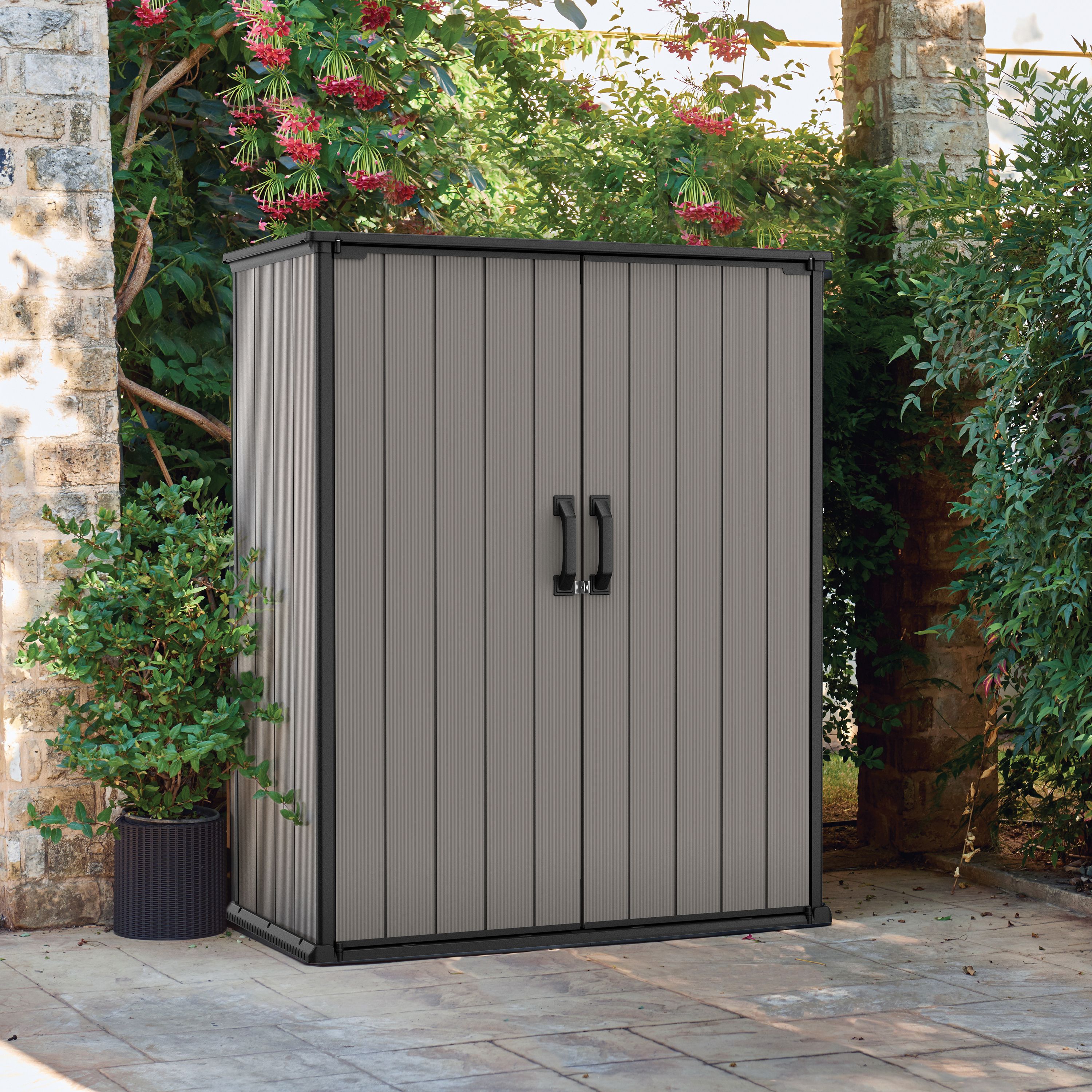 Keter Premier tall 1400L Resin 4x2ft Garden storage - Grey