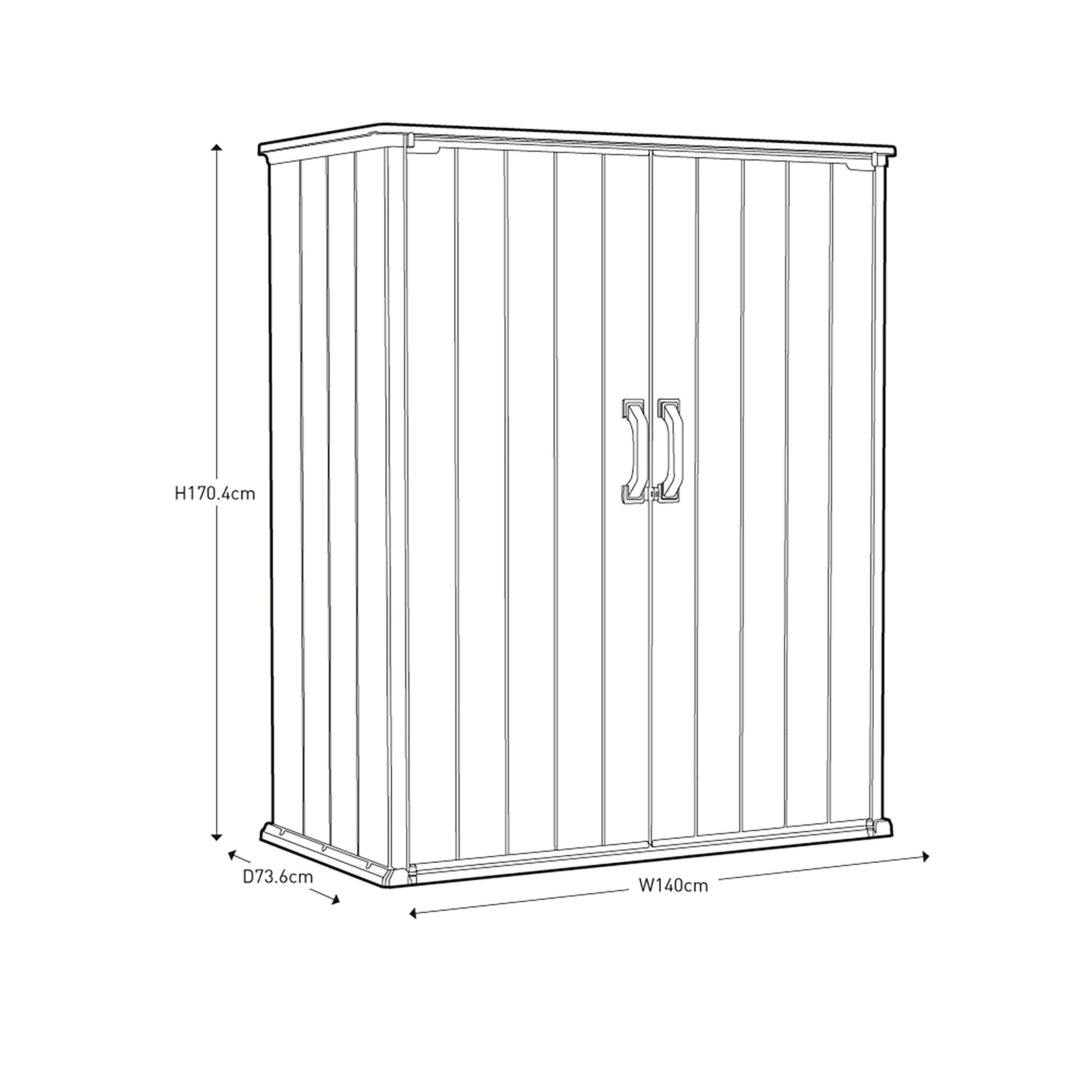 Keter Premier tall 1400L Resin 4x2ft Garden storage - Grey