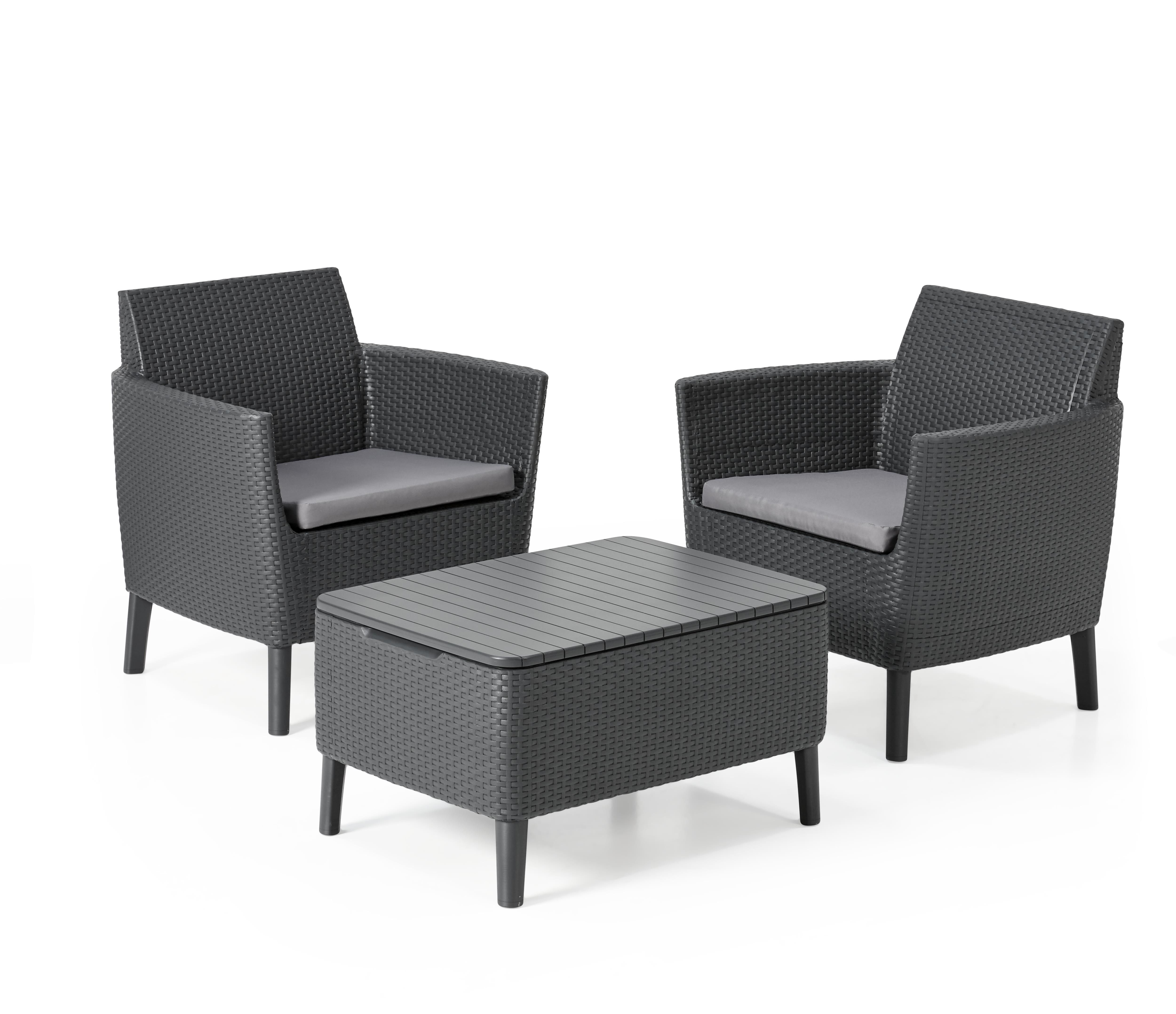 Keter Salemo Grey Rattan effect 2 seater Bistro set